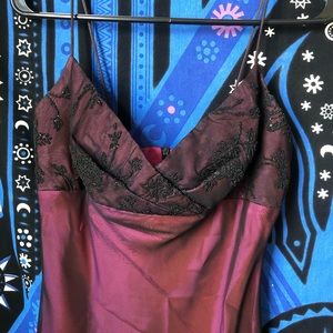 Floor Length Black Mesh Beaded Prom Dress